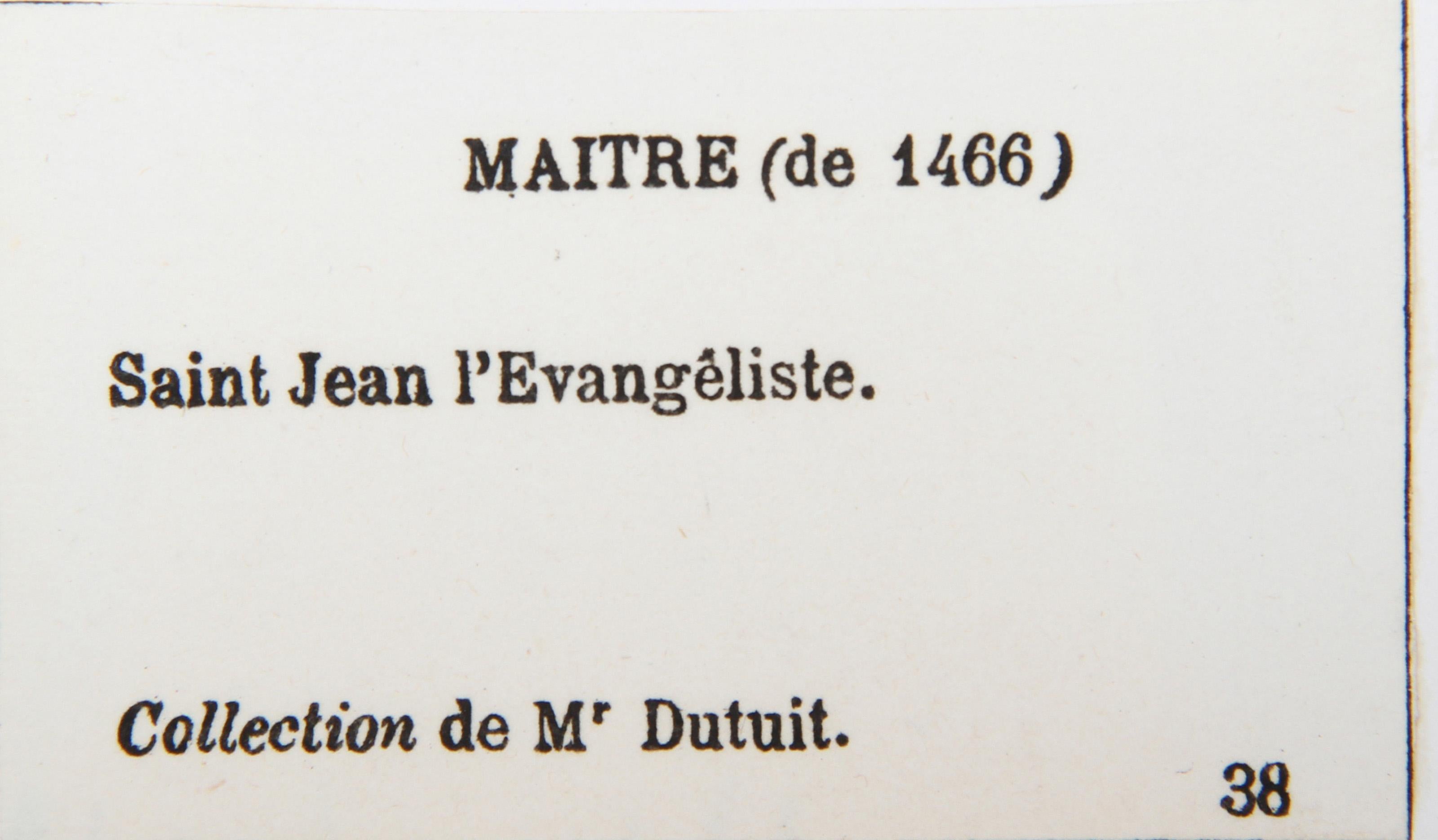 Saint Jean l'Evangeliste, Heliogravure by Maitre E.S. For Sale 1