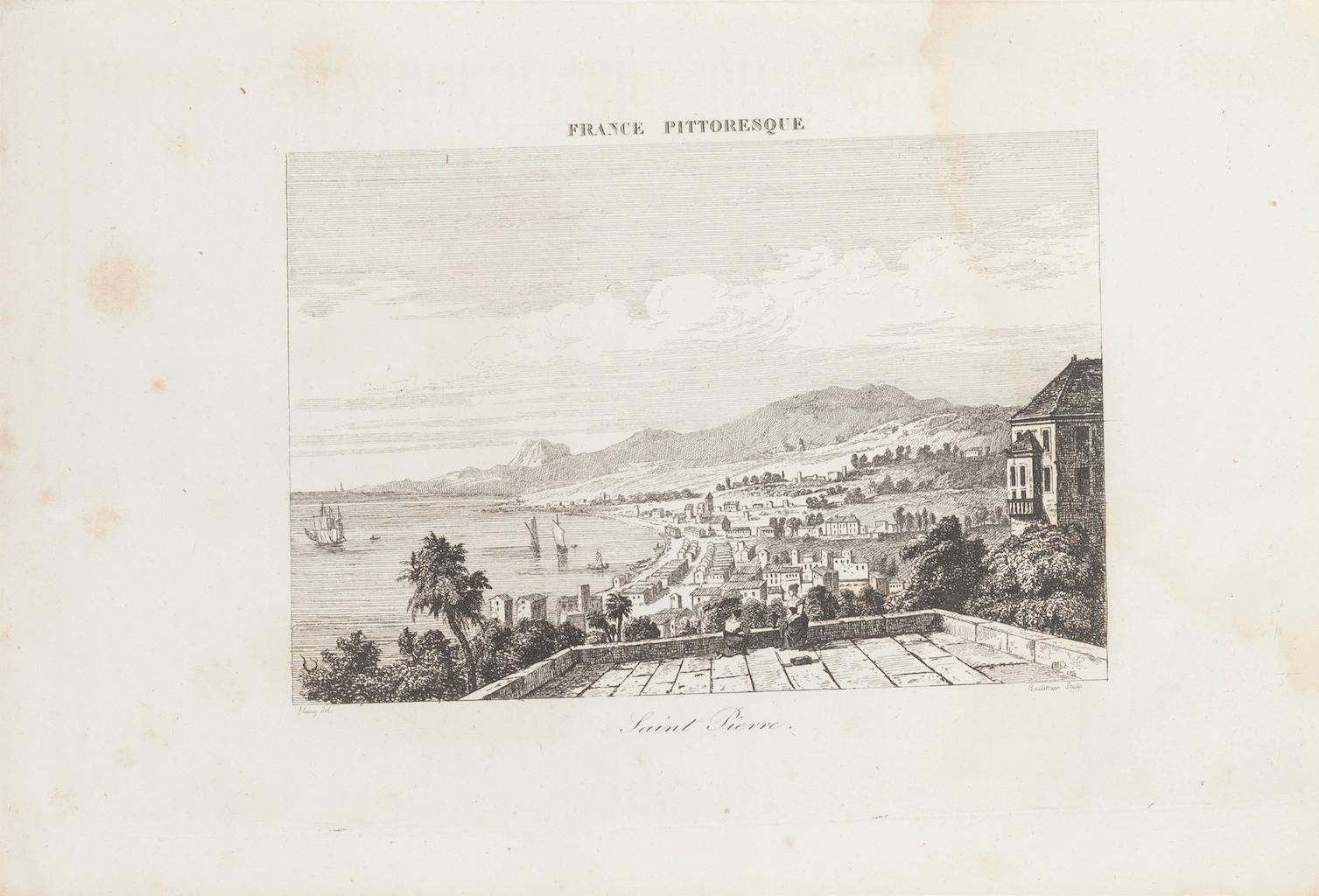 Unknown Landscape Print - Saint Pierre - Original Lithograph - 19th Century