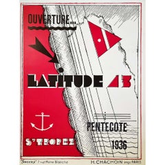 Saint Tropez Latitude43 Art Deco 1936 Original Poster Côte d'Azur French Riviera