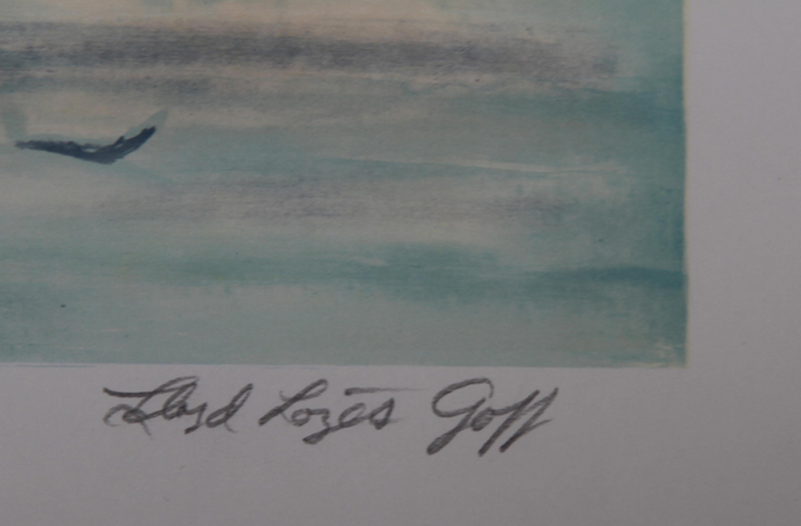 Salute, Modern Lithograph by Lloyd Lozes Goff - Gray Landscape Print by Unknown