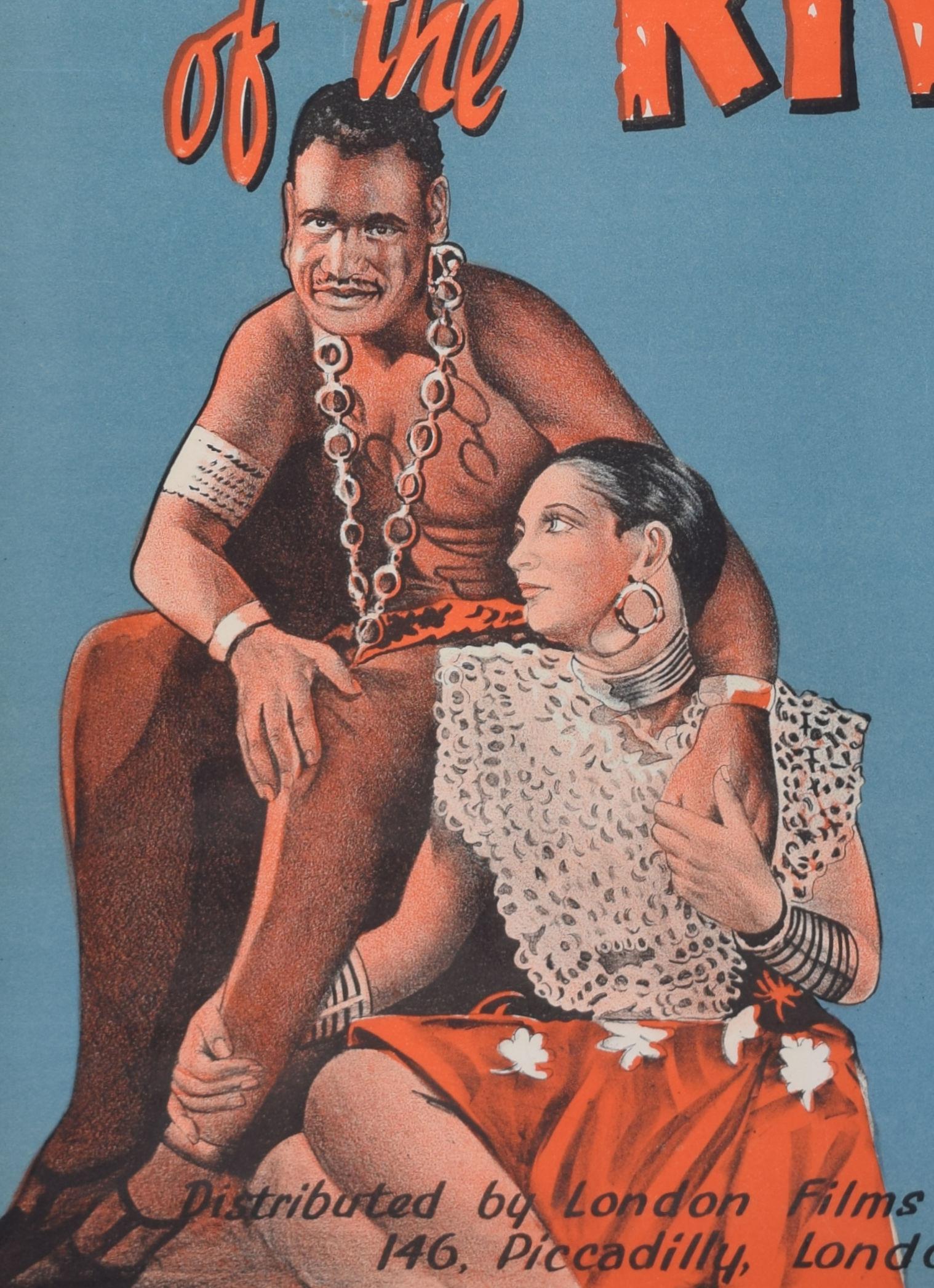 Sanders of the River manifesto cinematografico originale d'epoca del 1935 Coloni Nigeria in vendita 3