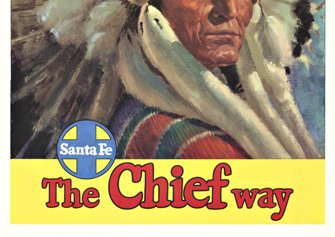 Affiche originale de Santa Fe The Chief Way (The Chief Way) sur le chemin de fer américain - Print de Unknown