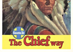Santa Fe The Chief Way cartel original del ferrocarril estadounidense