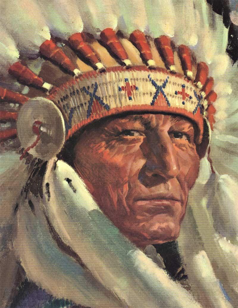 Affiche originale de Santa Fe The Chief Way (The Chief Way) sur le chemin de fer américain - Marron Figurative Print par Unknown