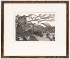 Sarah Van Niekerk (1934-2018) - 20th Century Wood Engraving, Clun Castle