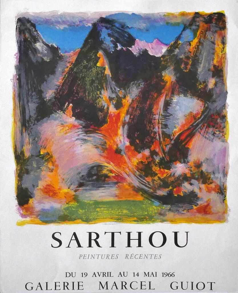 Unknown Figurative Print - Sarthou's Exhibition -  Offset and Lithograph Poster - 1966