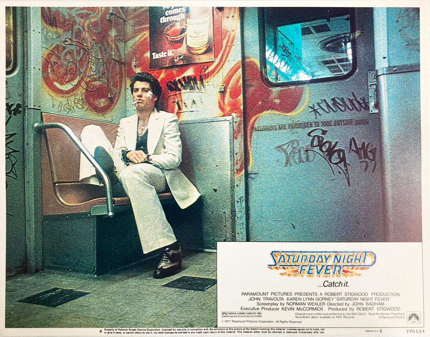 Figurative Print Unknown - « Saturday Night Fever » (1977) – Affiche de cinéma vintage originale, non encadrée