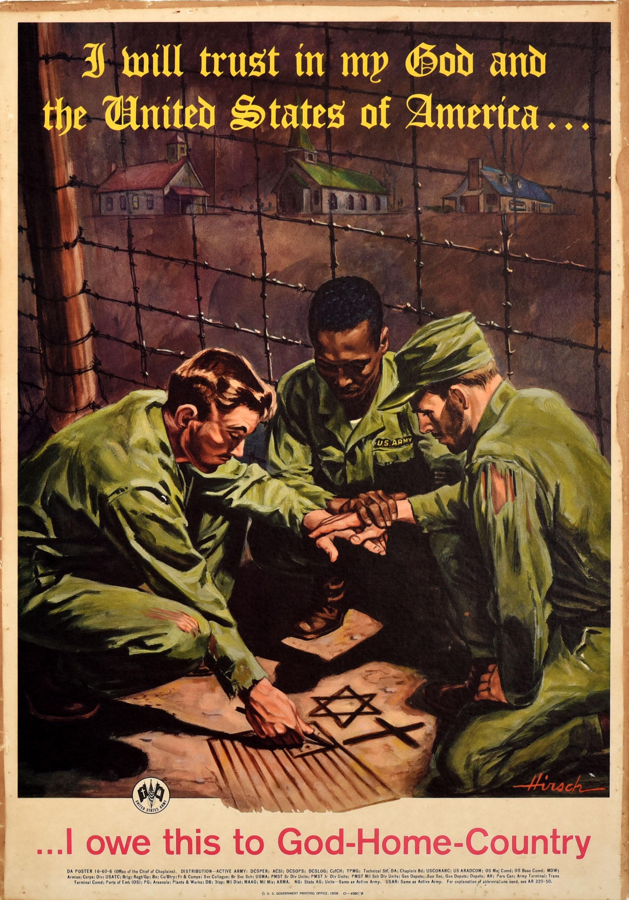 Unknown Print - Scarce Original Vintage Military Propaganda Poster Multiracial POW WWII US Army