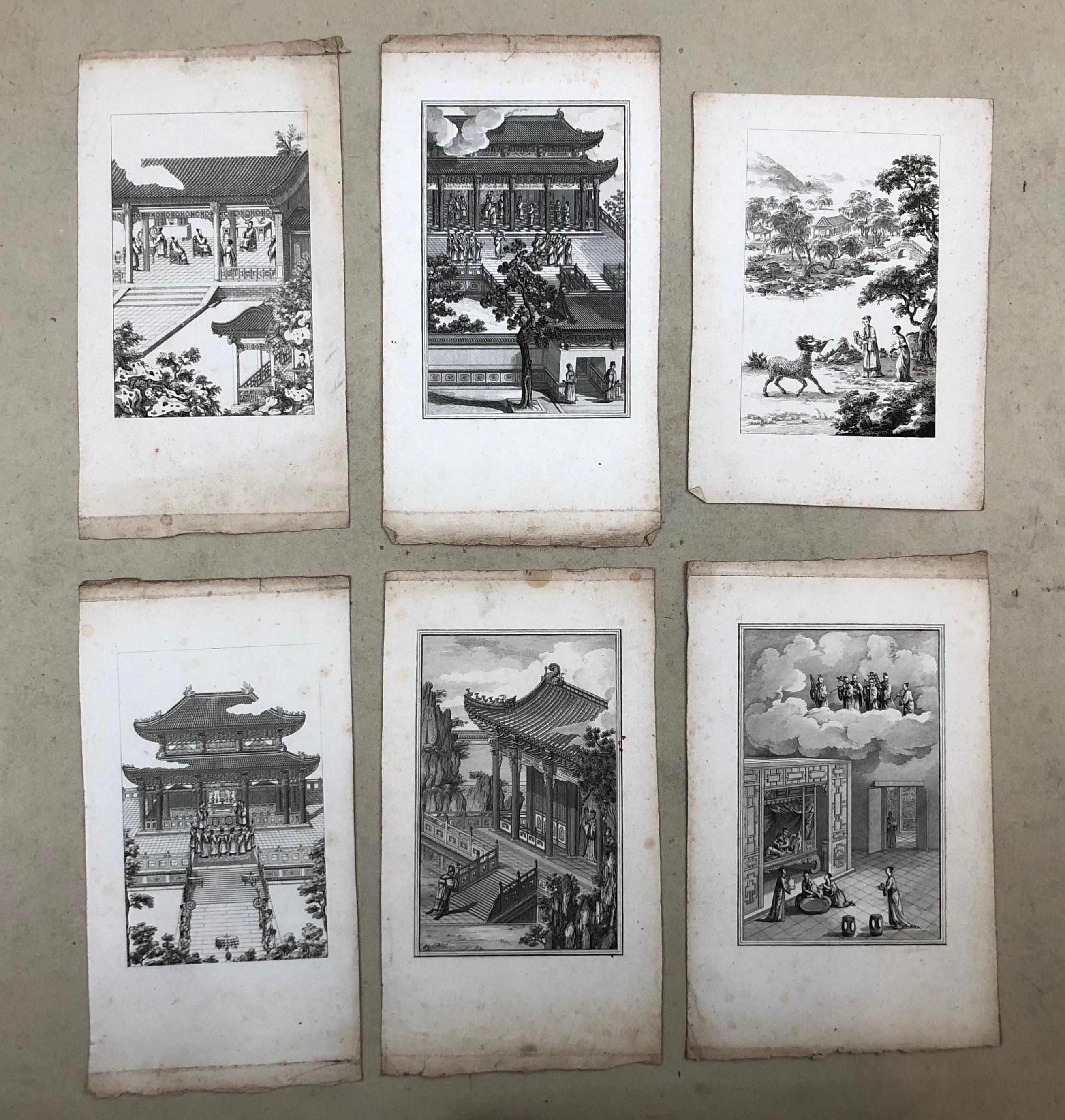 Unknown Landscape Print – Szenen aus dem chinesischen Leben, 6 Stiche, spätes 18. Jahrhundert – frühes 19. Jahrhundert