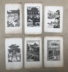 Scènes de la vie chinoise, 6 gravures fin 18e siècle - début 19e siècle