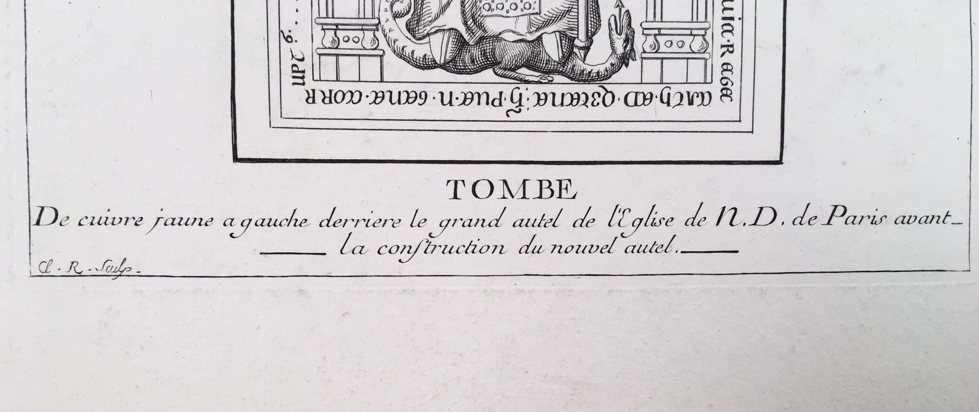 Sculpture Portrait of Pierre de Nemours from Notre Dame Cathedral, Paris - Print by Unknown