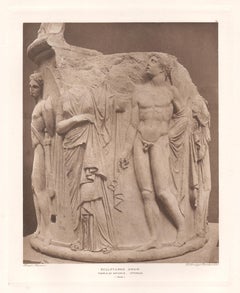 Tambor esculpido, Museo Británico Escultura clásica greco-romana fotograbado