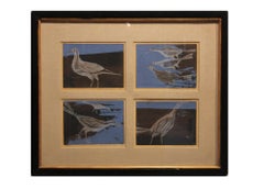 Sea Birds Quartet in Blue and Black