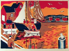 Seaside Town, Modern Screenprint by Biagio Civale