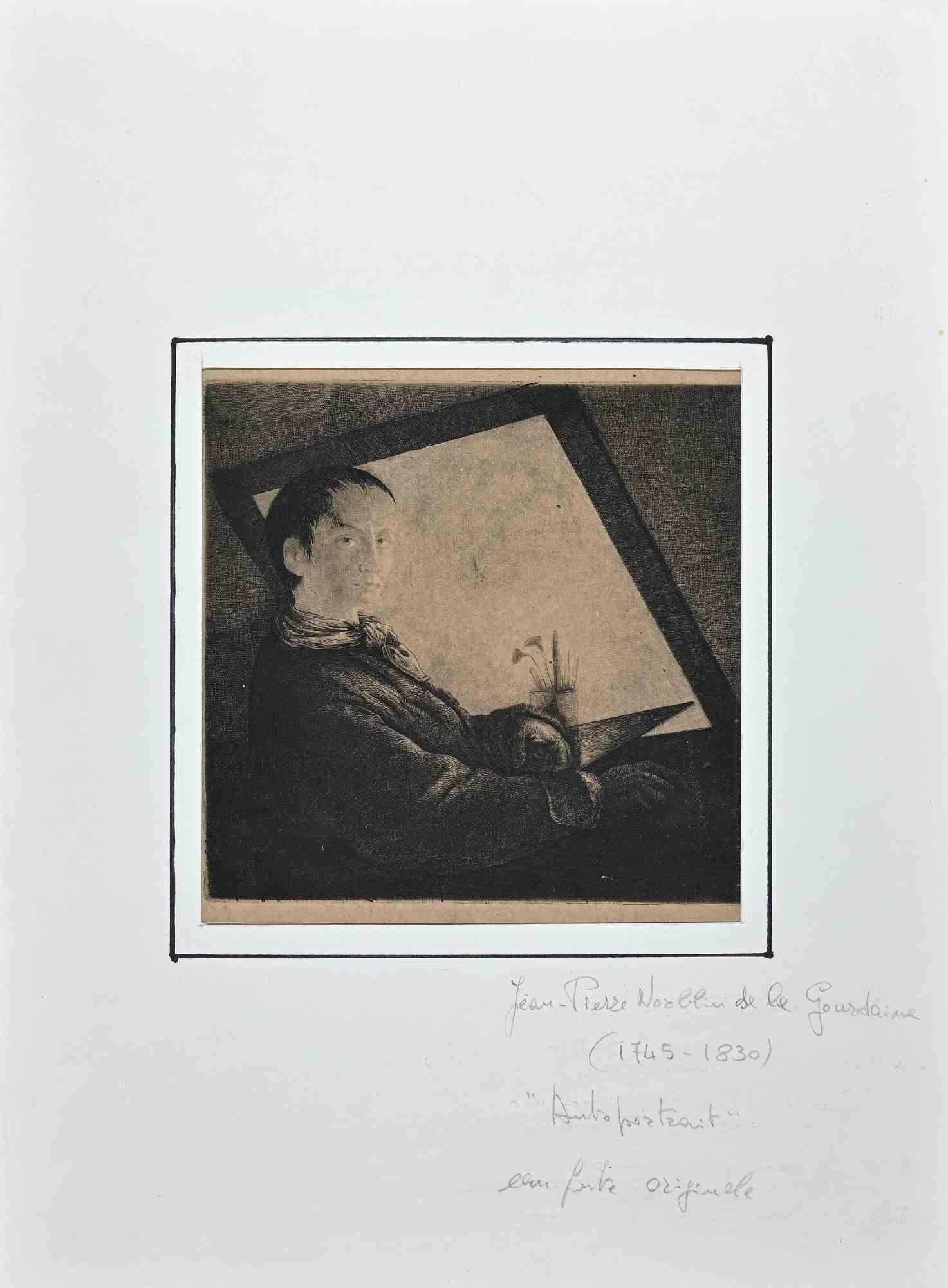 Autorretrato - Aguafuerte  por J.-P. Norblin de La Gourdaine - Print de Unknown
