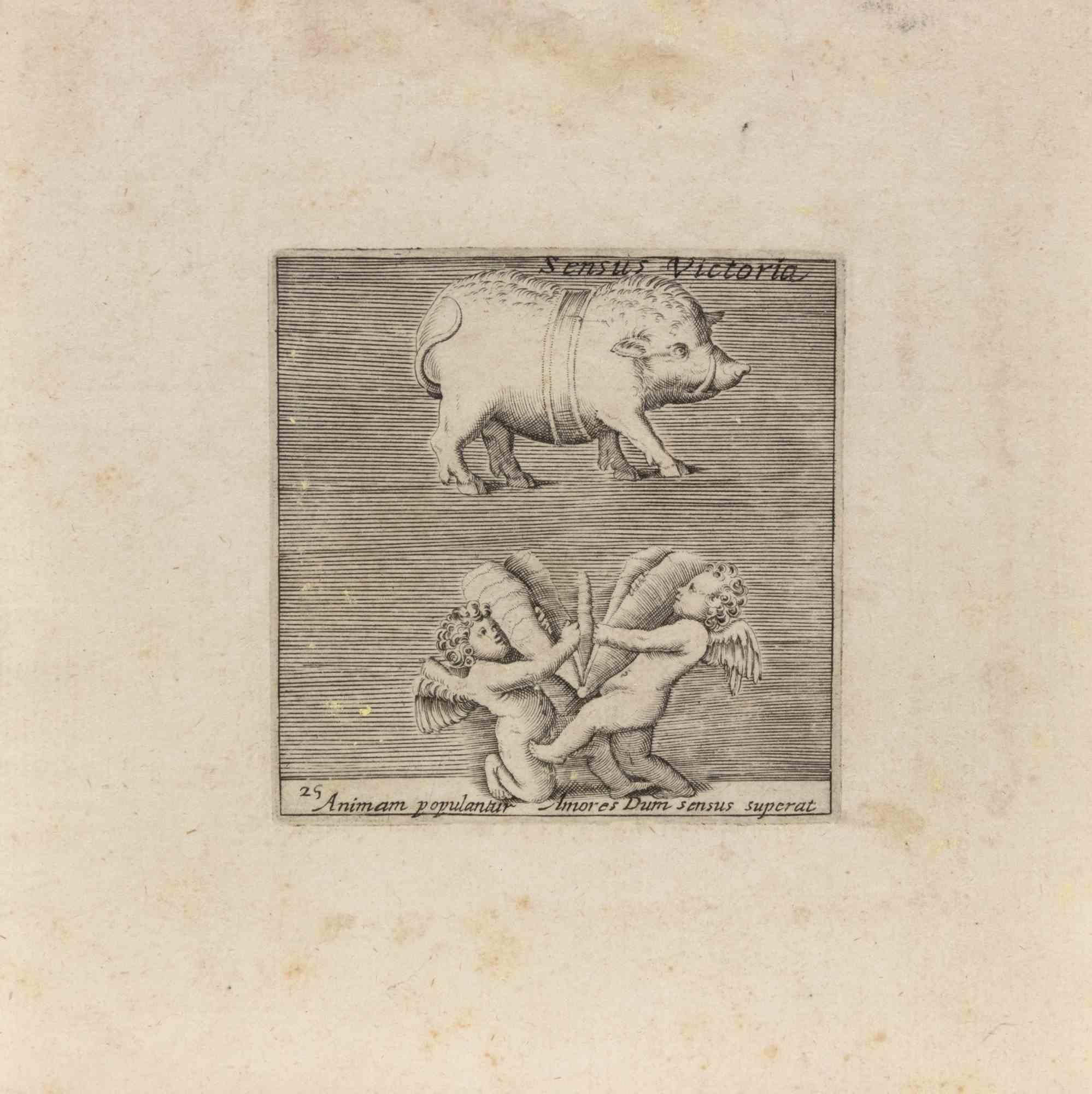 Figurative Print di Unknown - Sensus Victoria - Acquaforte - XVI secolo