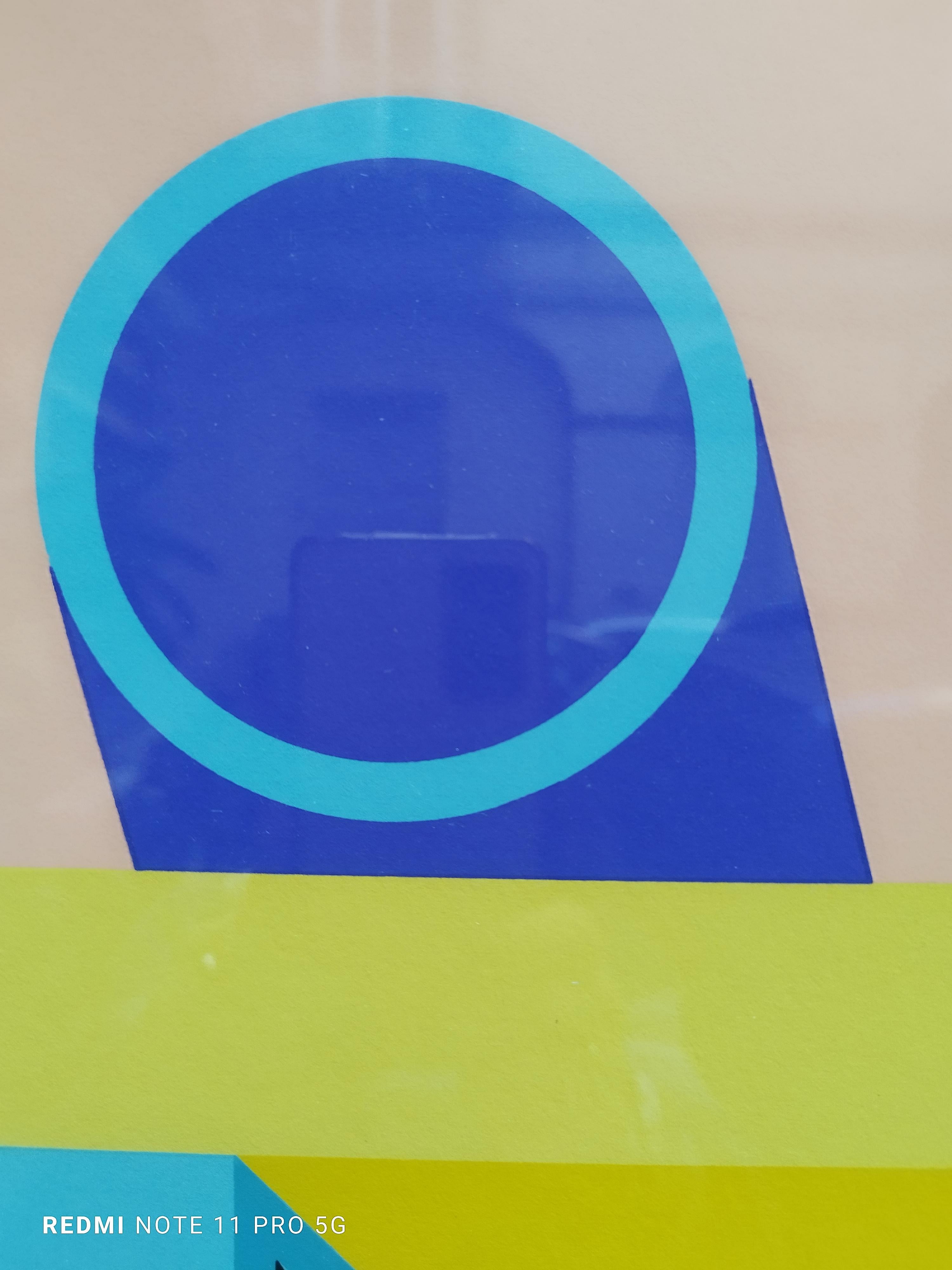 WITHOUT TITLE- Color silkscreen print signed Delphos , Italy 1970s For Sale 1