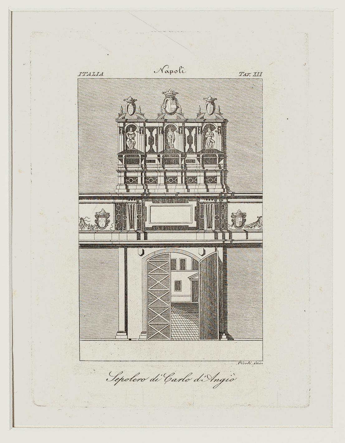 Sepulcher of Carlo di Angiò - Rome - Early 19th Century - Print by Unknown
