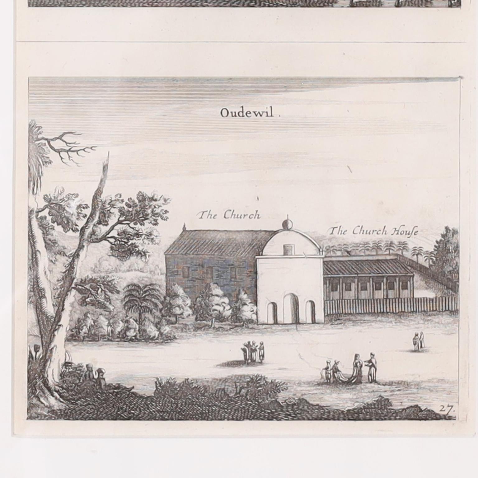 Set of Eight Antique Prints Depicting 17th Century Churches  For Sale 9