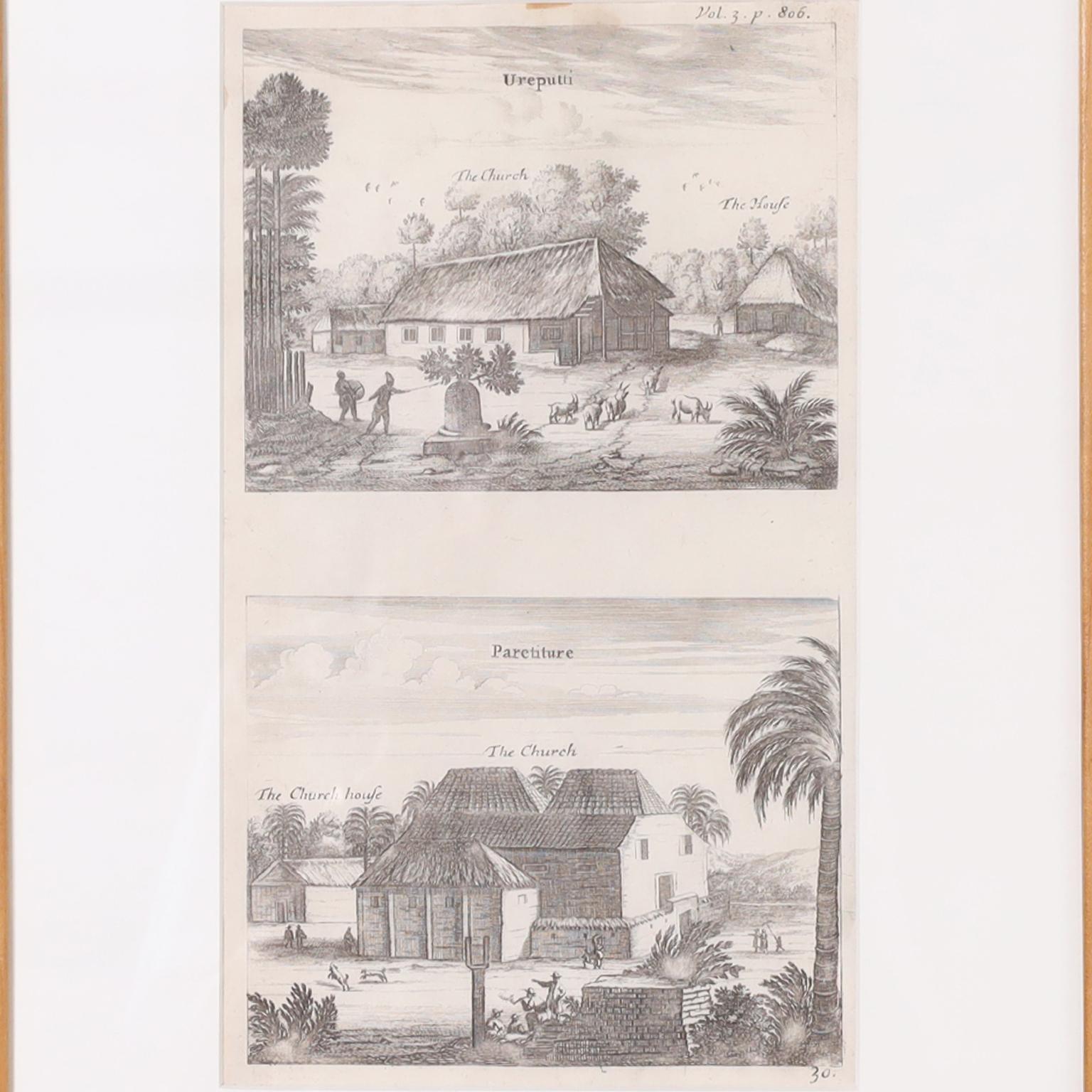 Set of Eight Antique Prints Depicting 17th Century Churches  For Sale 2