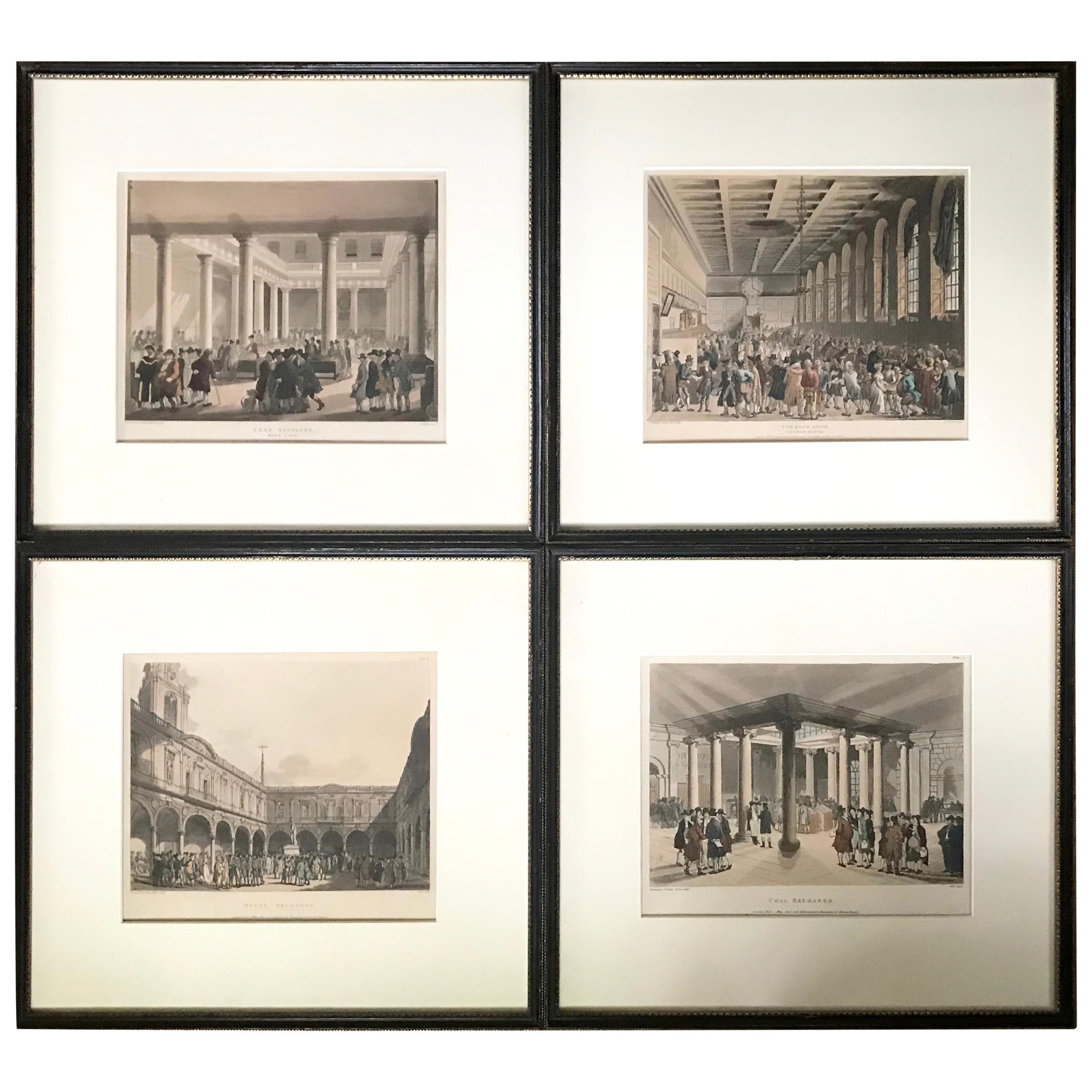 Set of Four Regency Era Coloured Engravings by Rowlandson - Print by Unknown