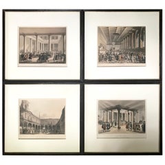 Set di quattro incisioni a colori dell'epoca della Reggenza di Rowlandson