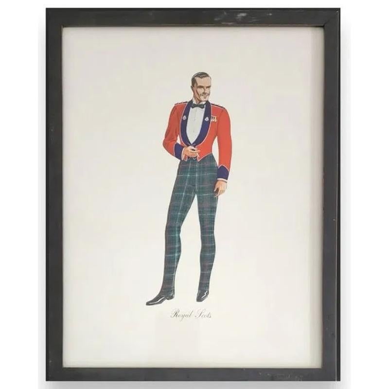 Set x 6 Famous Dewar's White Label Regimental Prints c1943 Framed Prints en venta 2