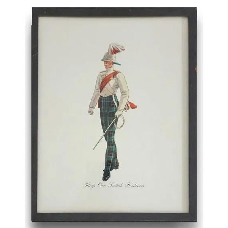 Set x 6 Famous Dewar's White Label Regimental Prints c1943 Framed Prints en venta 3