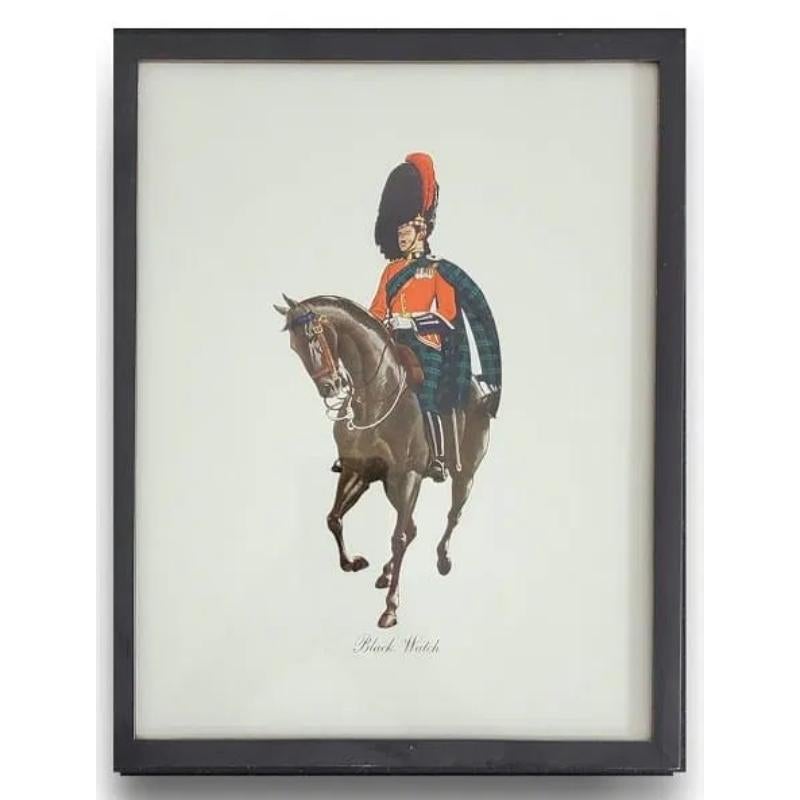 Set x 6 Famous Dewar's White Label Regimental Prints c1943 Framed Prints en venta 4