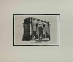 Antique Settimo Severo Arch - Lithograph - 1844