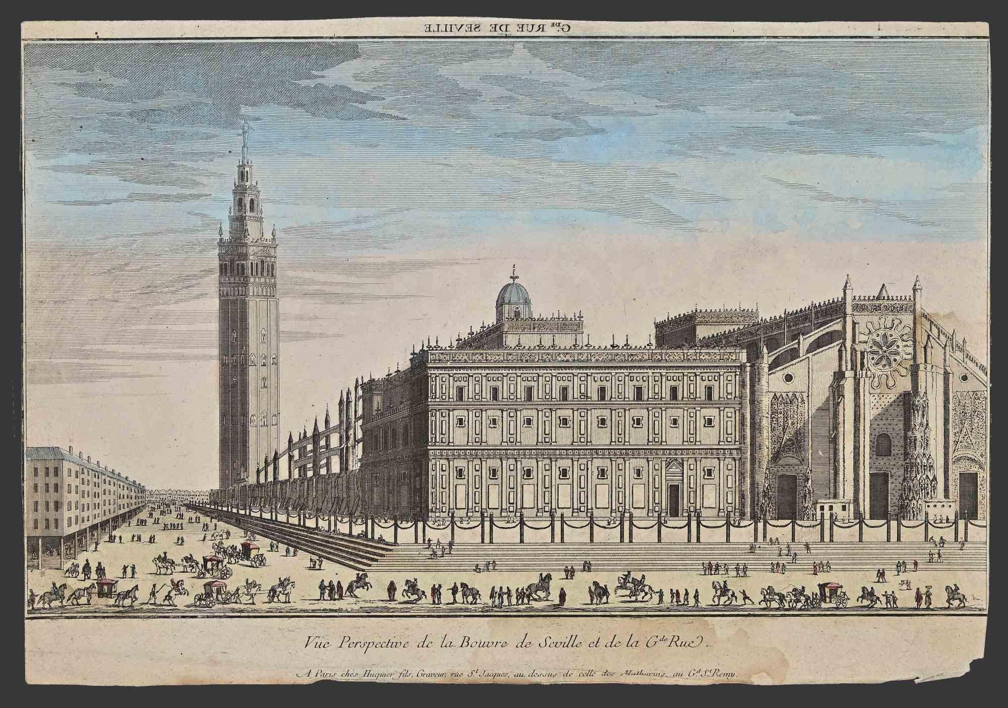 Seville Cathedral -  Etching by Unknown - 18th Century