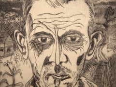 Sharecropper, surrealistische Kaltnadelradierung von Henry Niese