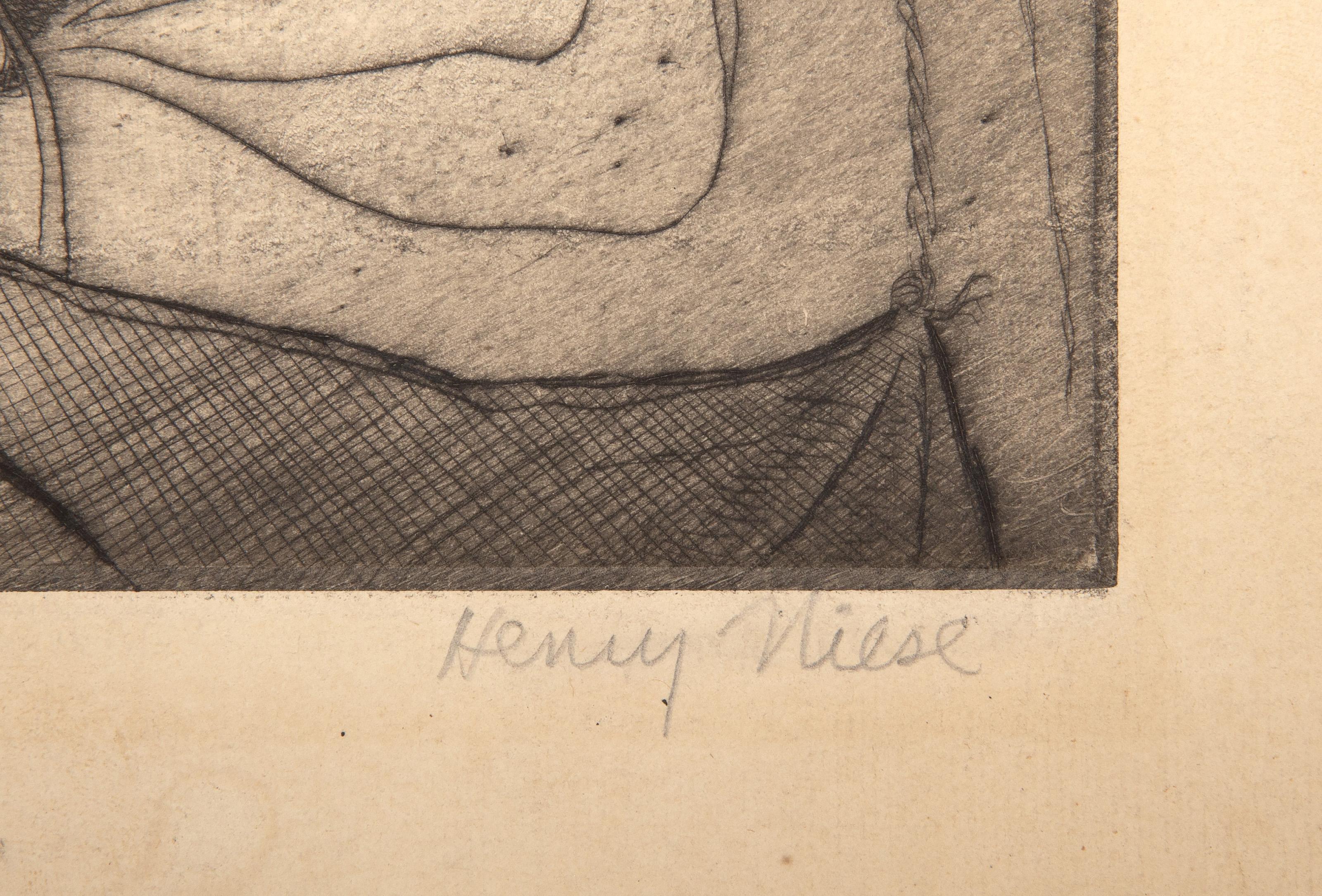 Sharecropper, Surrealist Drypoint by Henry Niese For Sale 2