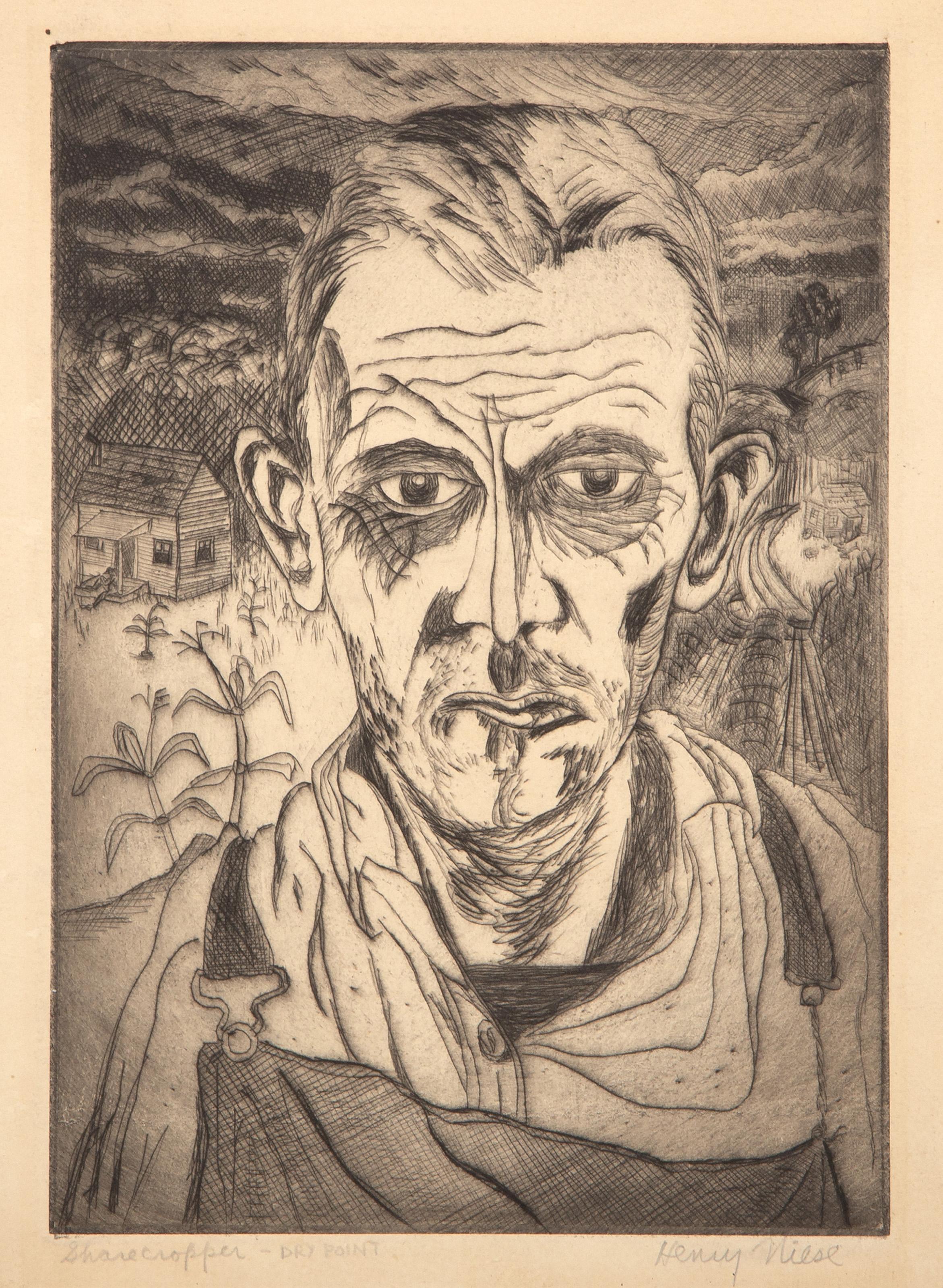 Mezzadro, puntasecca surrealista di Henry Niese