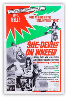 She Devils on Wheels, Original kitsch motorcycle drive-in film poster, 1968