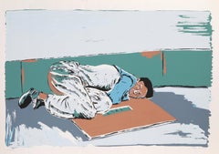Shoeshine Sleeping Outdoors, Modern Screenprint by Biagio Civale