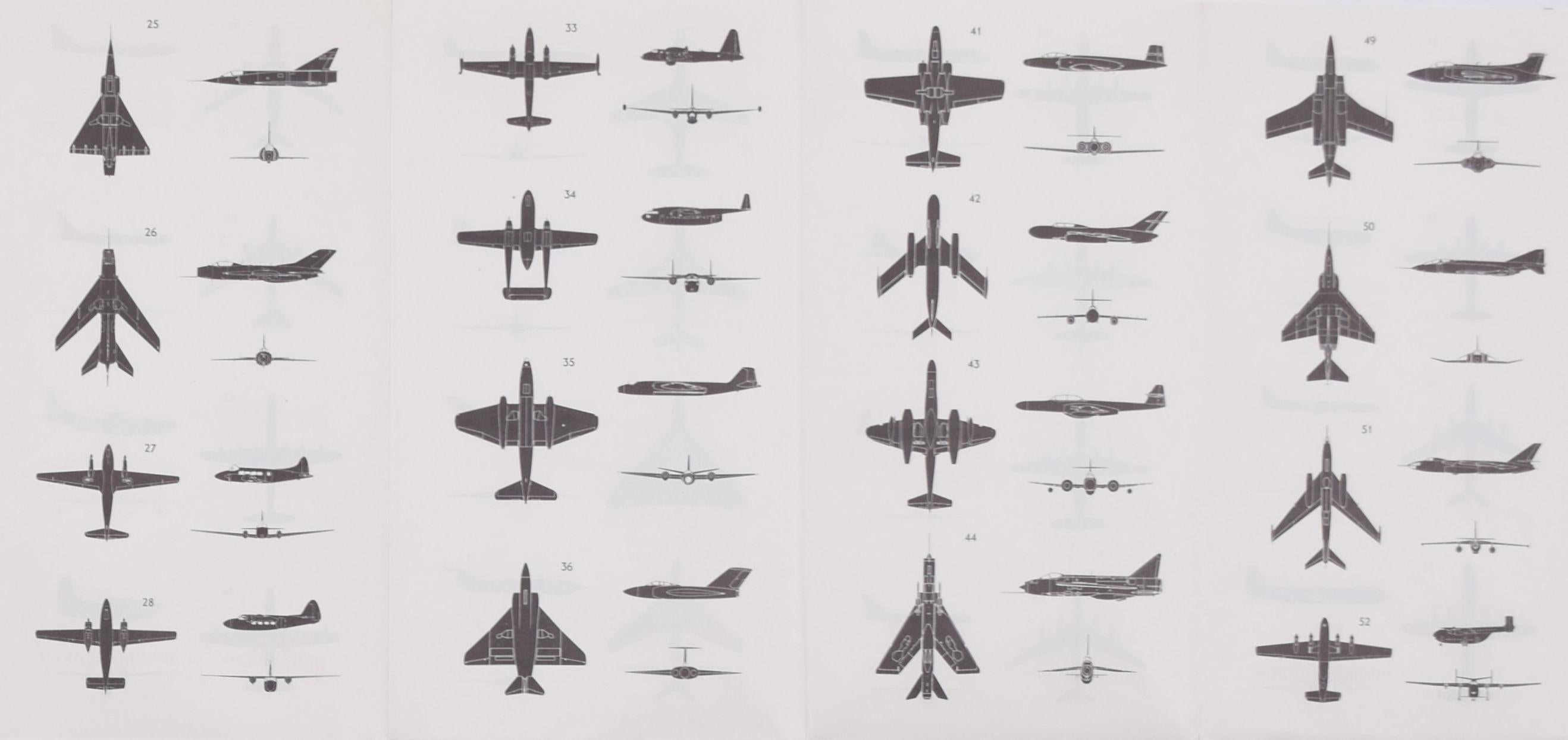 Silhouettes of Aircraft on the Joint Services Aircraft Recognition Training List For Sale 1