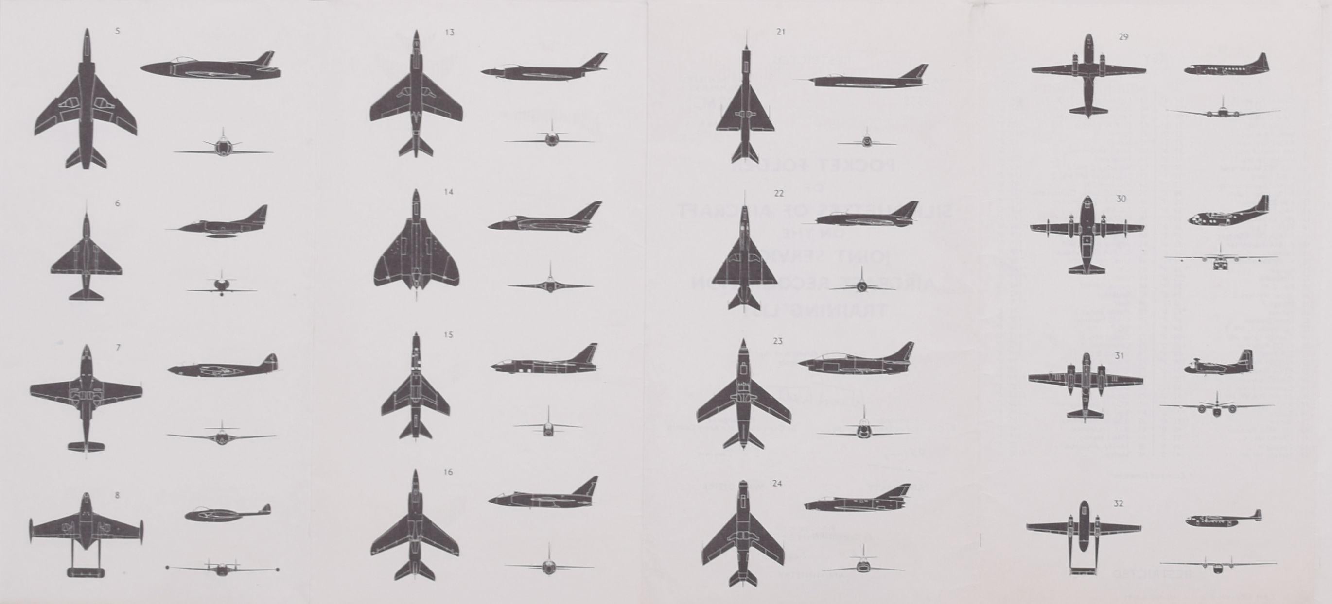 Silhouettes of Aircraft on the Joint Services Aircraft Recognition Training List For Sale 2