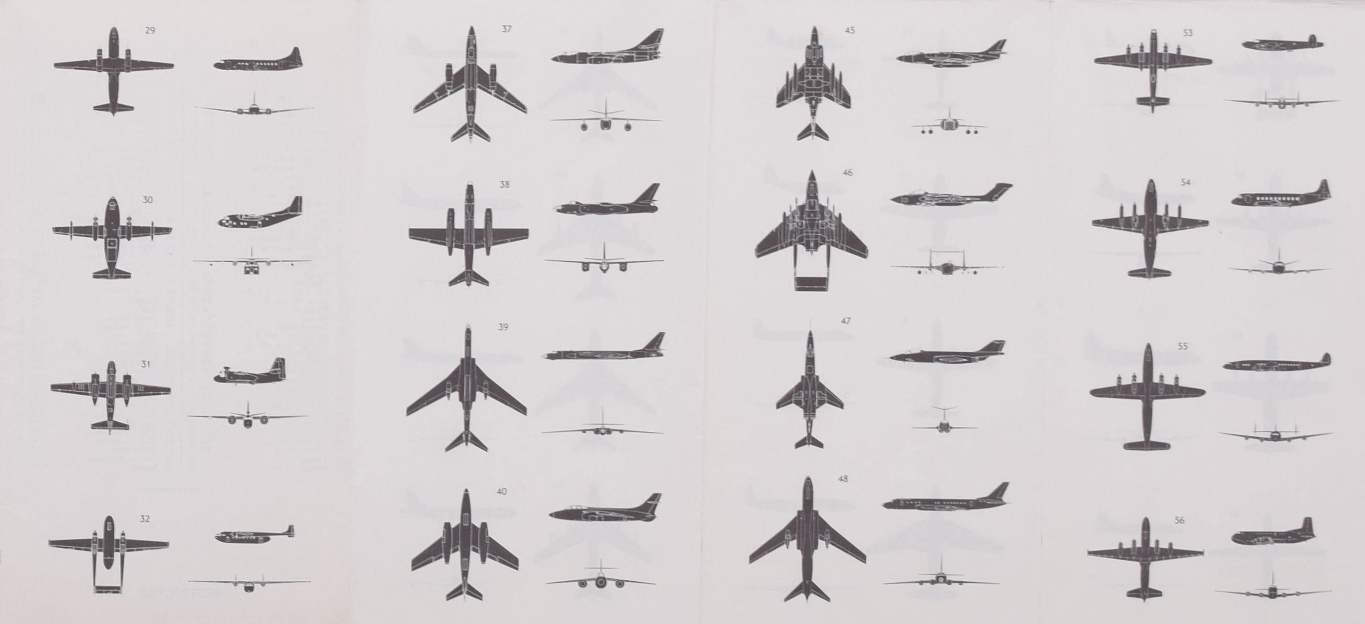 Silhouettes of Aircraft on the Joint Services Aircraft Recognition Training List For Sale 3