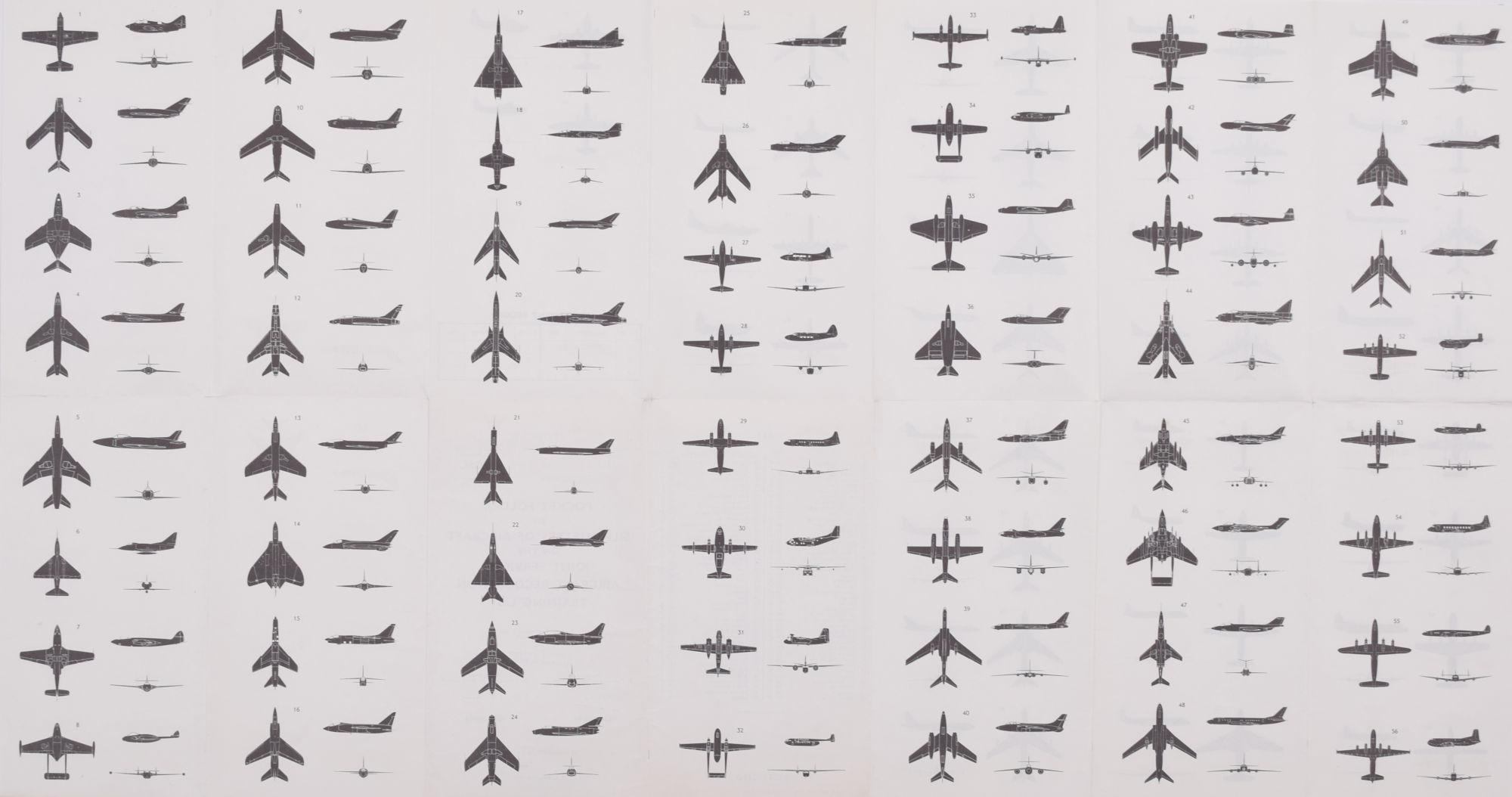 Silhouettes of Aircraft on the Joint Services Aircraft Recognition Training List - Print by Unknown