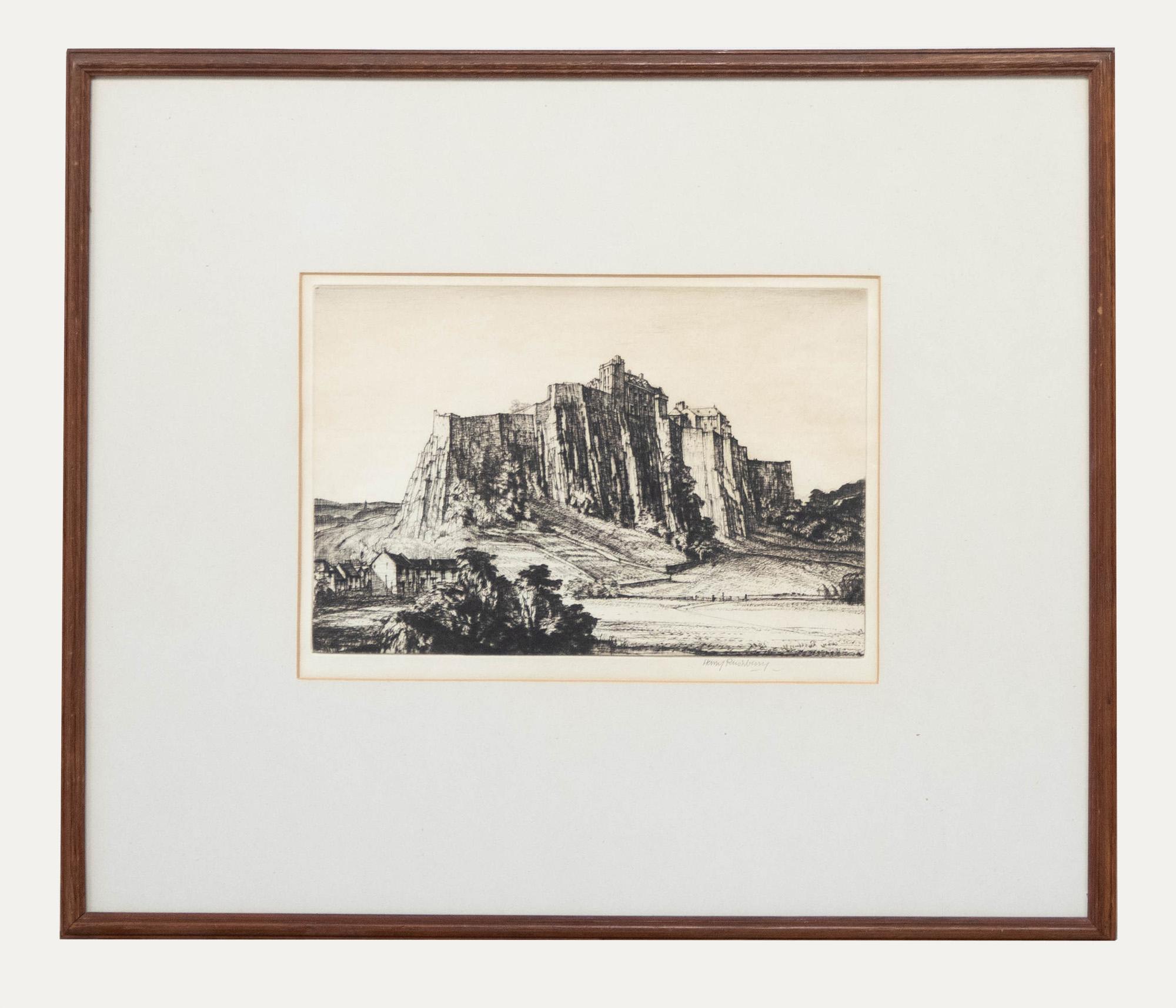 Henry Rushbury Landscape Print - Sir Henry George Rushbury (1889-1968) - Framed Etching, Stirling Castle