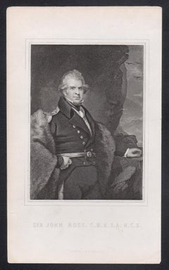 Sir John Ross, Arctic Explorer, 19th century portrait engraving print