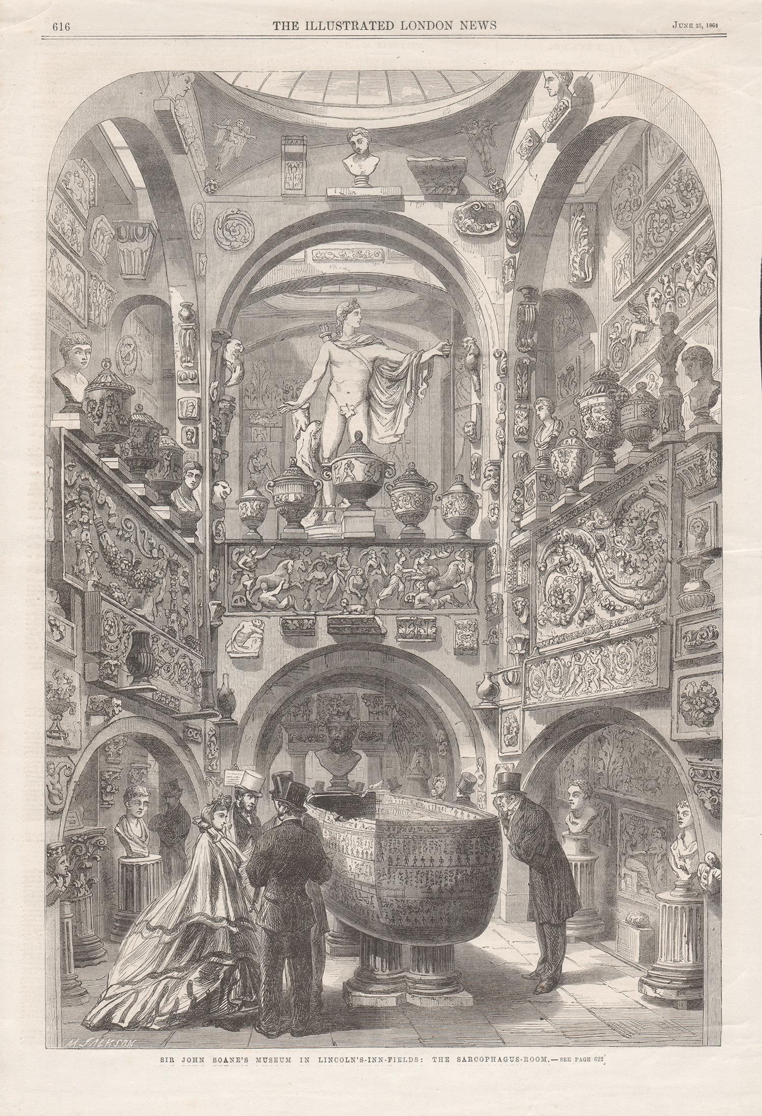 Unknown Sir John Soane S Museum The Sarcophagus Room Engraving 1864 At 1stdibs Unknown Sir John Soane S Museum The Sarcophagus Room Engraving 1864 At 1stdibs