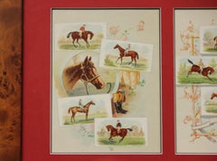 "Six Racehorse Cards" c1920s Mounted & Framed