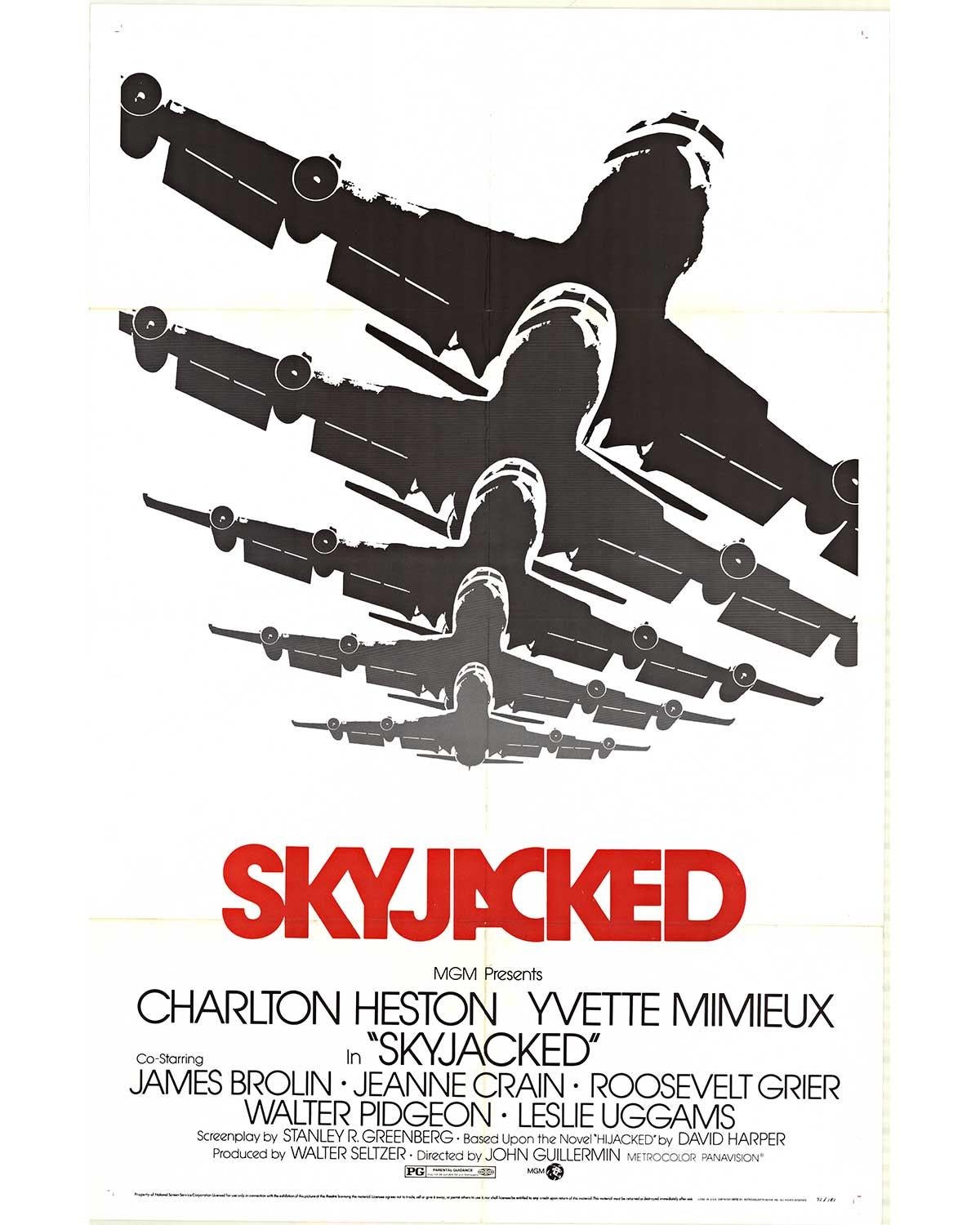 "Poster cinematografico originale vintage di "Skyjacked  US 1 foglio  NSS 72/181