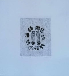 Slippers - Original Etching on Paper signed "Kokotovic" - 1973