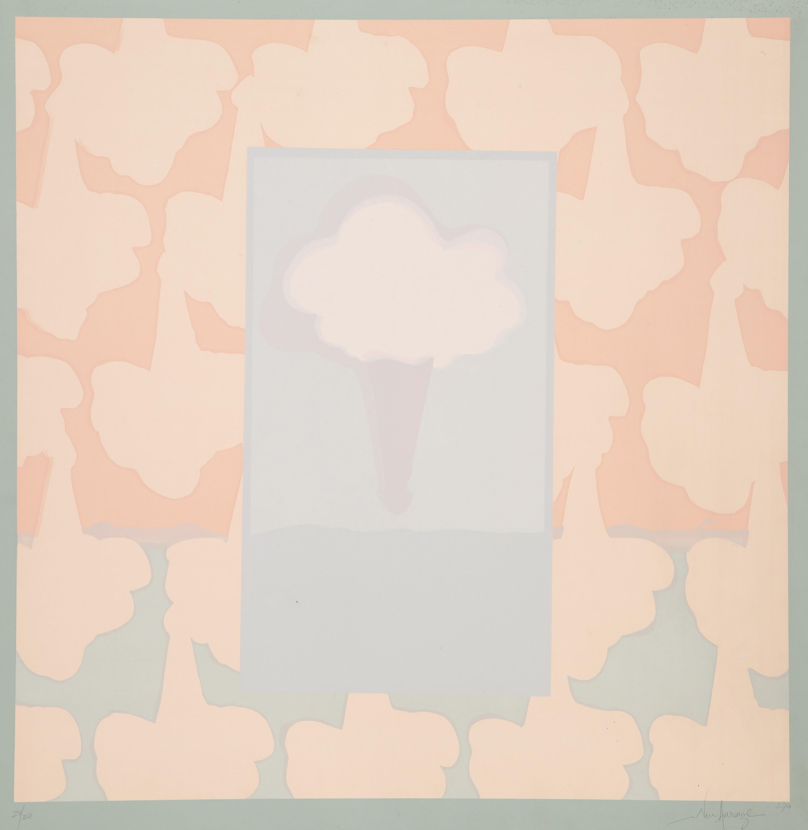  Unknown Artist -  Snow Cone, Year: 1970, Medium: Screenprint, signed, numbered and dated in pencil, Edition: 20, Image Size: 24.25 x 24 inches, Size: 26.5 x 26 in. (67.31 x 66.04 cm), Description: Signed "Nan Amrinoz" in pencil lower right.