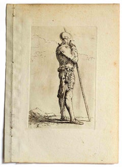 Antique Soldier -  Etching - 17th Century