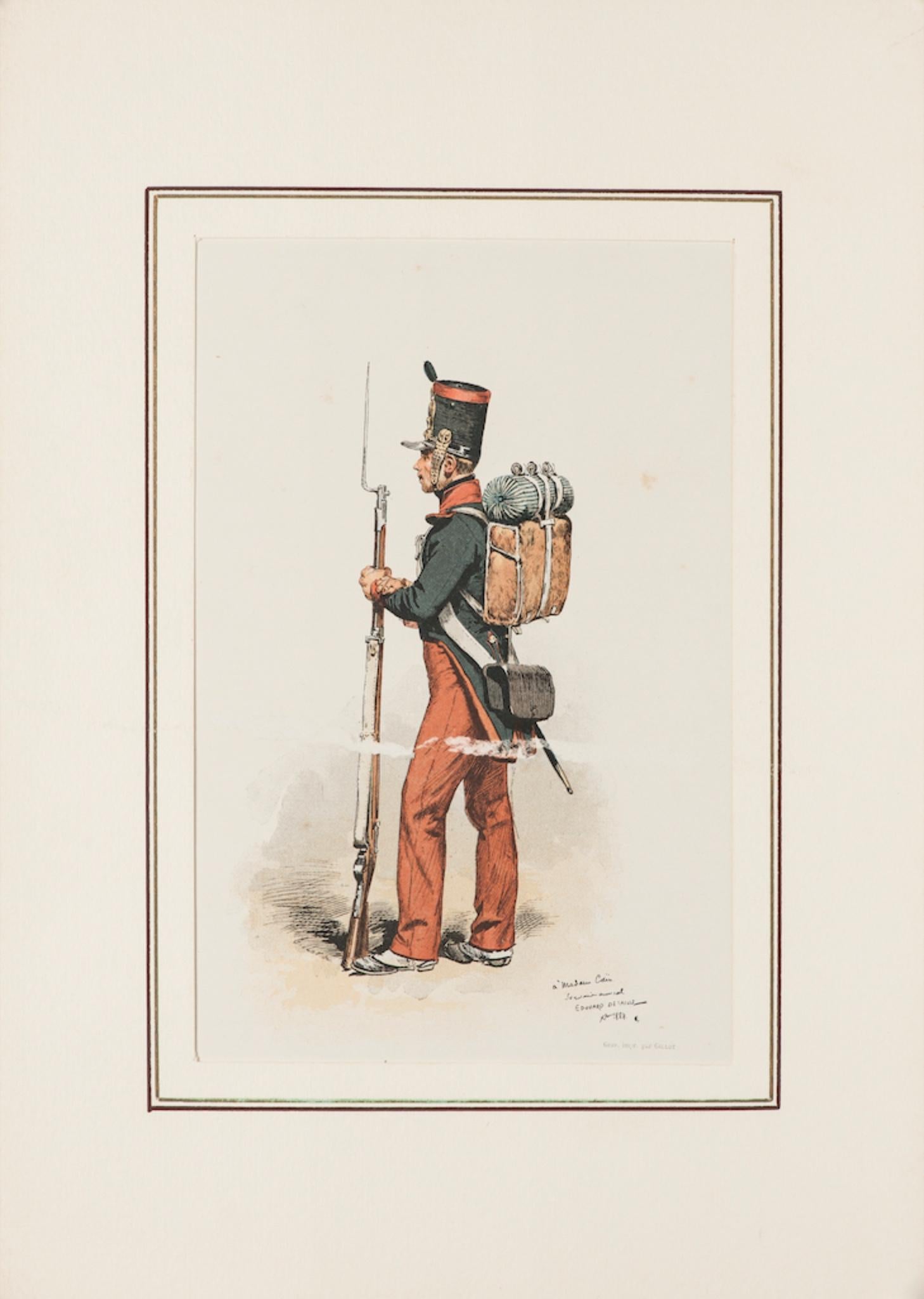 Soldier - Lithograph - 19th Century - Print by Unknown