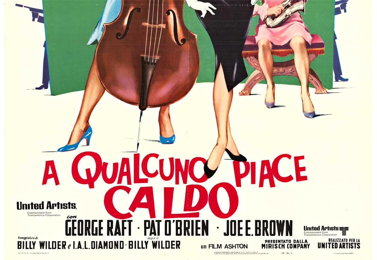 A algunos les gusta caliente  Qualcuno Piace Caldo cartel original de cine italiano de época - Print moderno estadounidense de Unknown